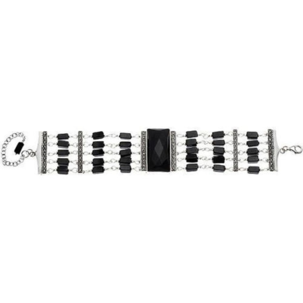 Ken Craft Black Onyx & Marcasite Women's Bracelet